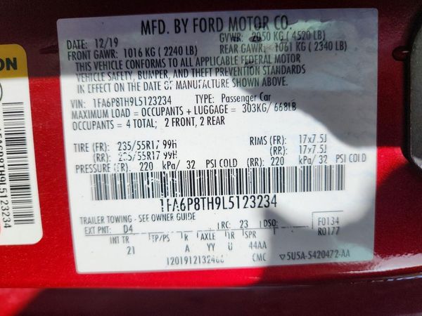 2020 FORD MUSTANG I4 Coupe