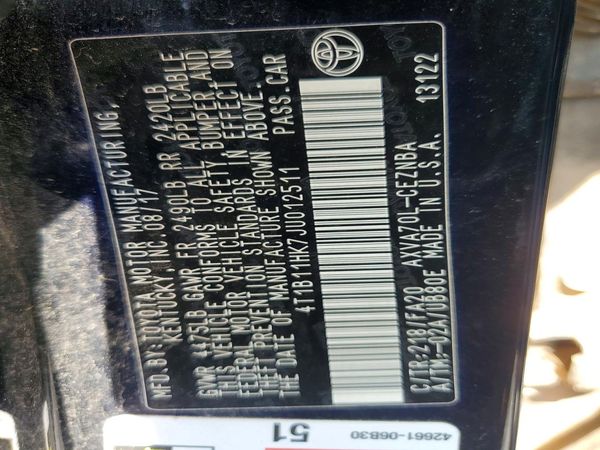 2018 TOYOTA CAMRY L/LE/SE/XLE
