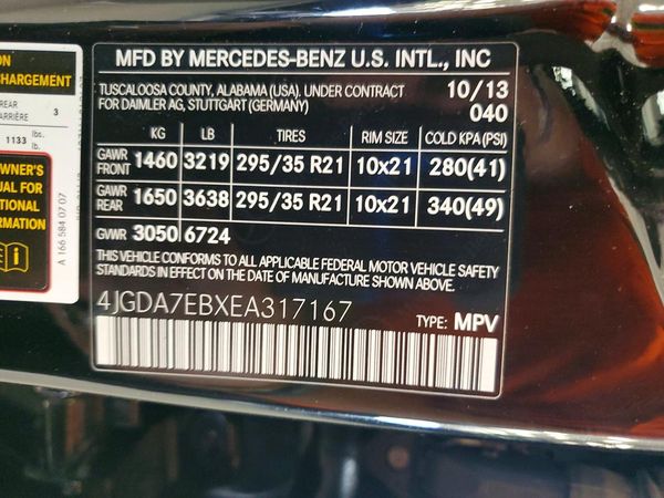 2014 MERCEDES-BENZ ML ML63 AMG 4-MATIC