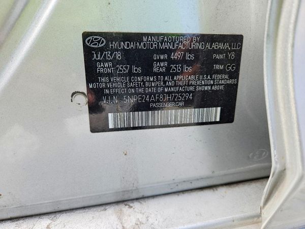 2018 HYUNDAI SONATA SE, Eco