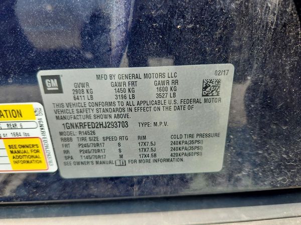 2017 CHEVROLET TRAVERSE LS