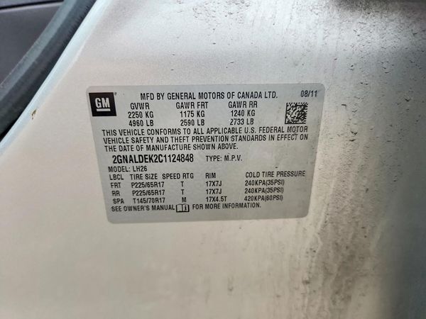 2012 CHEVROLET EQUINOX 1LT