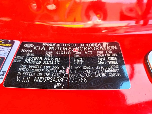 2015 KIA SOUL GLS(Middle grade) — VINS