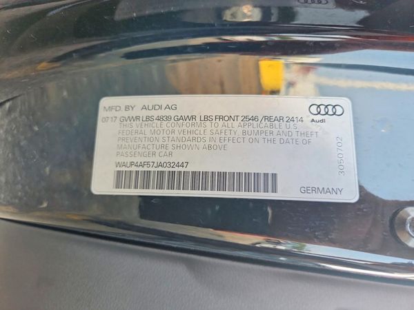 2018 AUDI S5/RS5 — VINS