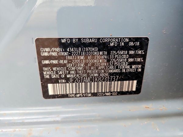 2019 SUBARU CROSSTREK Limited+ES+BSD