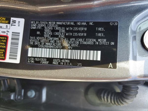 2021 TOYOTA HIGHLANDER XLE