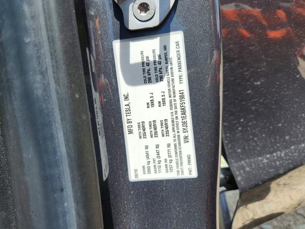 2019 TESLA MODEL 3