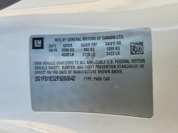 2015 CHEVROLET CAMARO 1LT