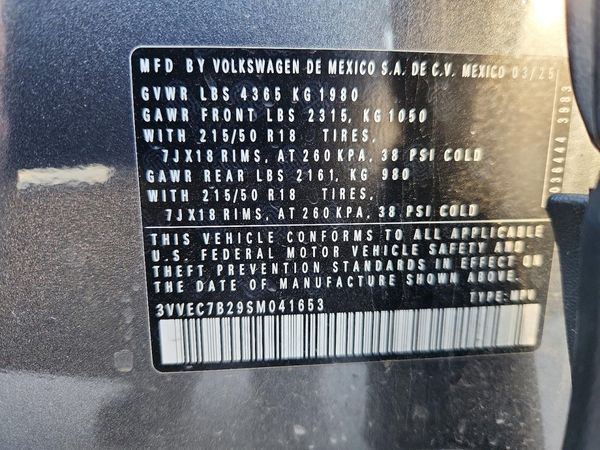 2025 VOLKSWAGEN TAOS SE