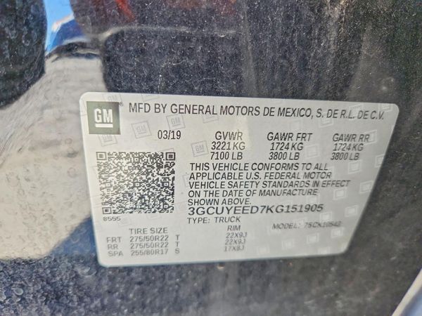 2019 CHEVROLET SILVERADO RST — VINS