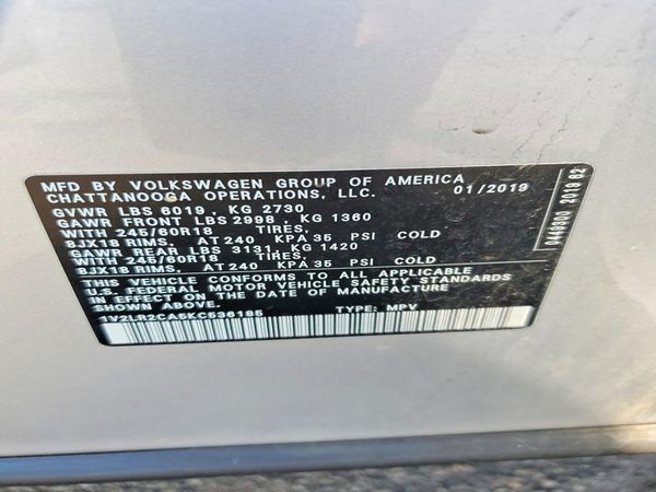 2019 VOLKSWAGEN ATLAS
