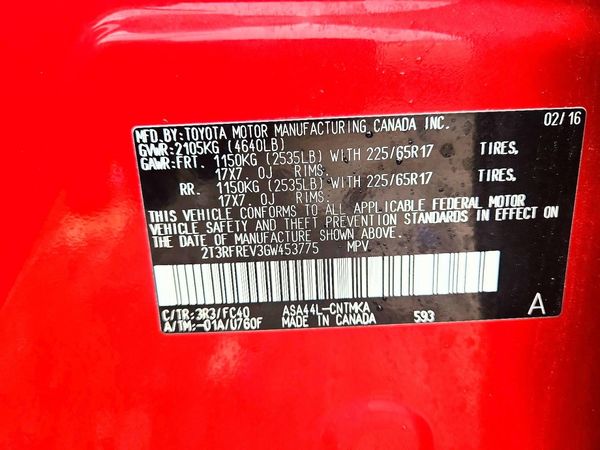 2016 TOYOTA RAV4 XLE (M Grade)