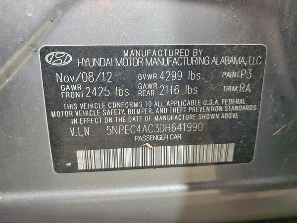 2013 HYUNDAI SONATA