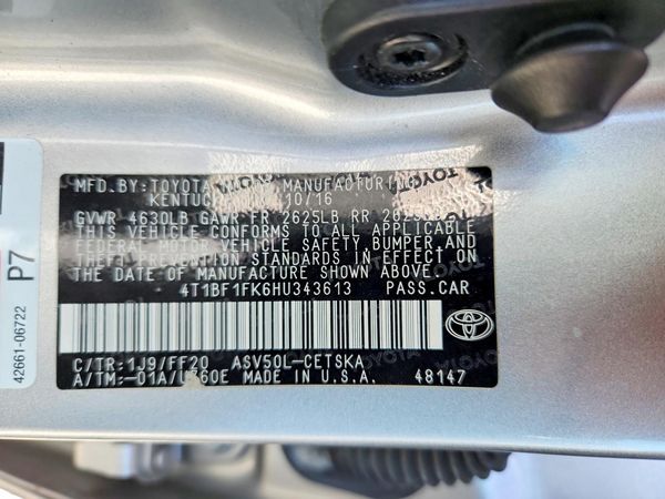 2017 TOYOTA CAMRY LE/SE/XLE/XSE