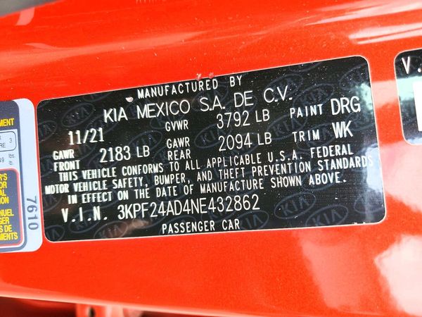 2022 KIA FORTE FE, LXS