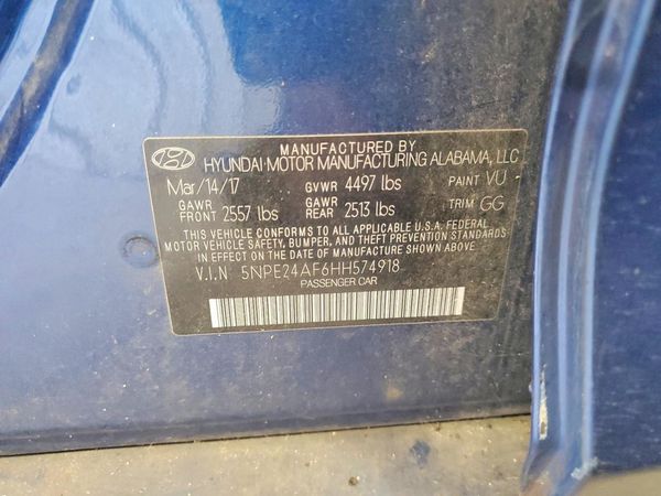 2017 HYUNDAI SONATA SE, Eco