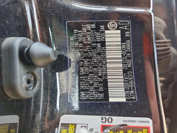 2019 TOYOTA COROLLA L/LE/SE/XLE/XSE