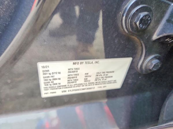 2021 TESLA MODEL Y