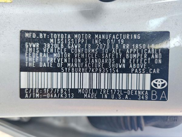 2019 TOYOTA COROLLA L/LE/SE/XLE/XSE
