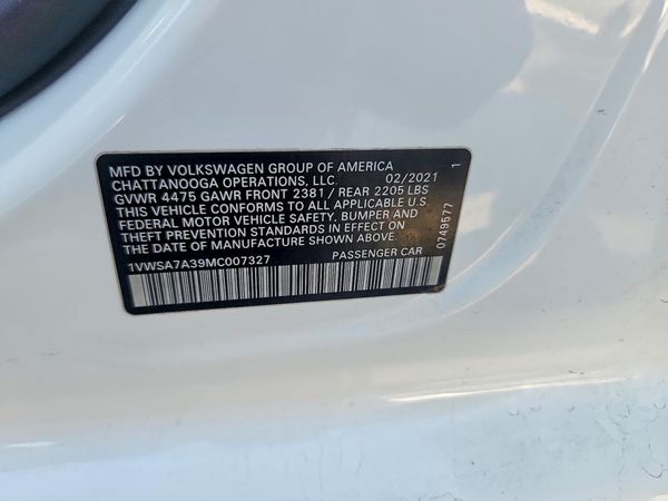 2021 VOLKSWAGEN PASSAT SE