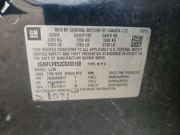 2012 CHEVROLET EQUINOX LTZ