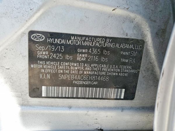 2014 HYUNDAI SONATA GLS/ GLS Popular — VINS
