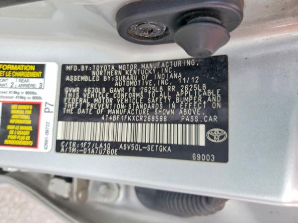 2012 TOYOTA CAMRY
