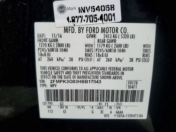 2017 FORD EDGE SE