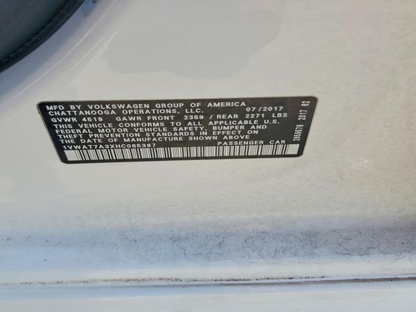 2017 VOLKSWAGEN PASSAT S