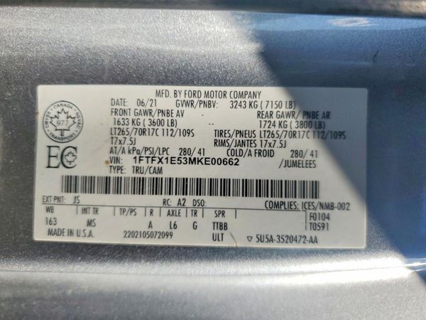 2021 FORD F150