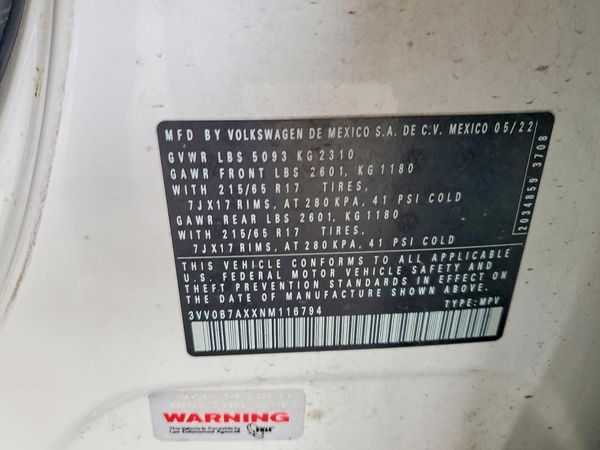 2022 VOLKSWAGEN TIGUAN 4Motion S