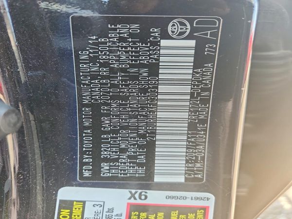 2015 TOYOTA COROLLA L/LE