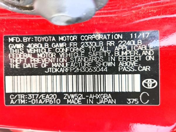 2017 TOYOTA PRIUS Three/Four/Four Adv — VINS