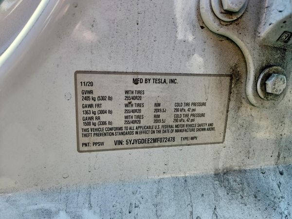 2021 TESLA MODEL Y