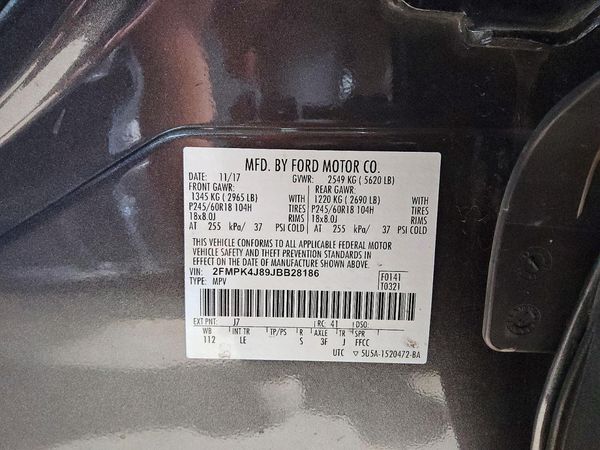 2018 FORD EDGE SEL — VINS