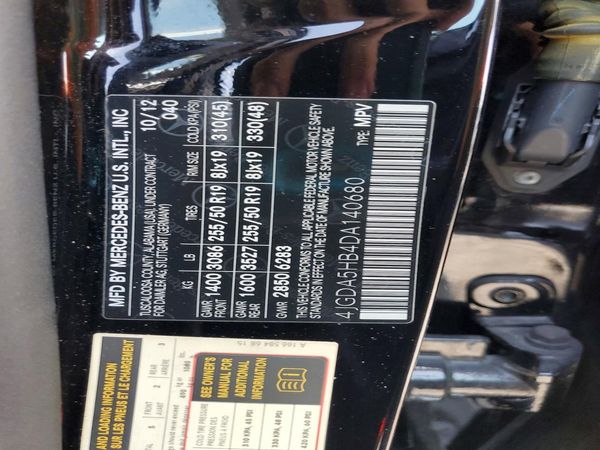 2013 MERCEDES-BENZ ML ML350 4-MATIC