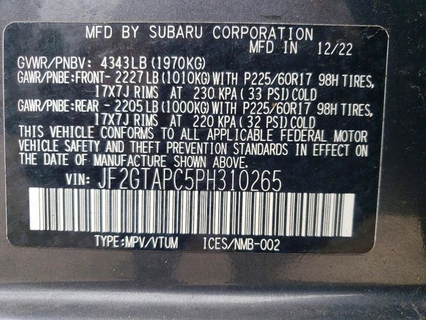 2023 SUBARU CROSSTREK