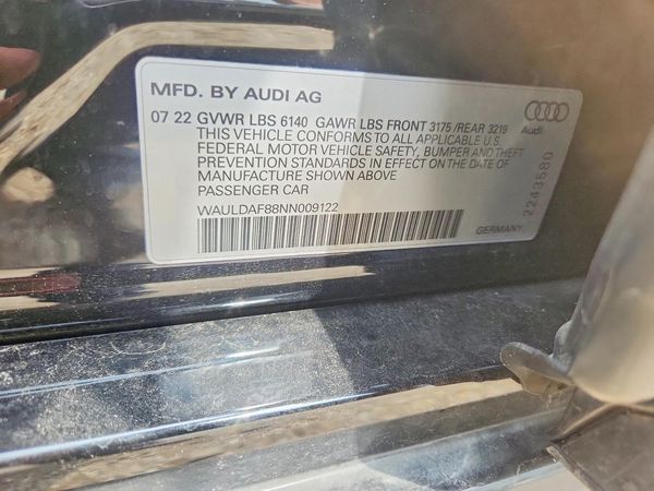 2022 AUDI A8 quattro — VINS