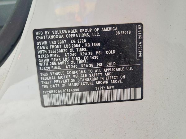 2018 VOLKSWAGEN ATLAS