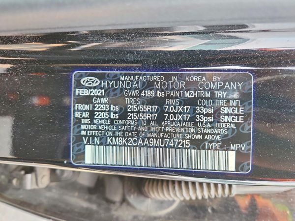 2021 HYUNDAI KONA SEL