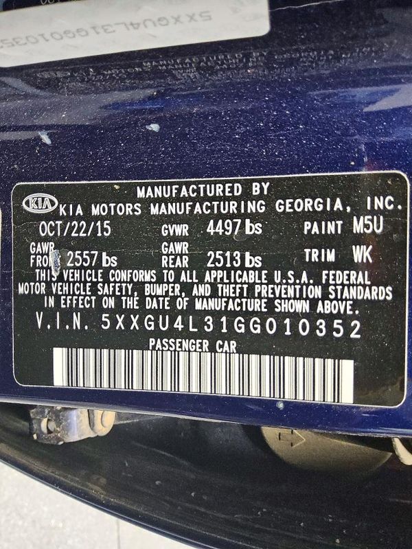 2016 KIA OPTIMA GLS, JSL