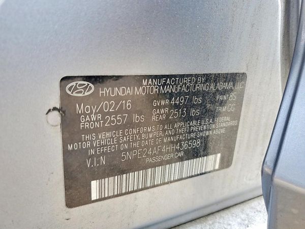 2017 HYUNDAI SONATA SE, Eco
