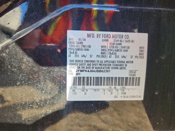 2018 FORD EDGE SEL — VINS