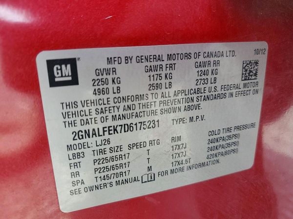 2013 CHEVROLET EQUINOX LTZ — VINS