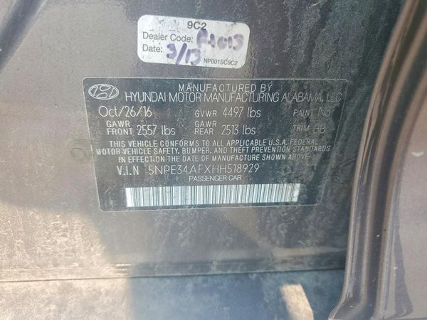 2017 HYUNDAI SONATA