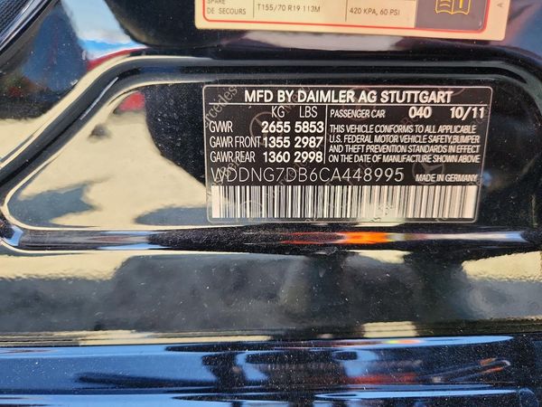 2012 MERCEDES-BENZ S S550