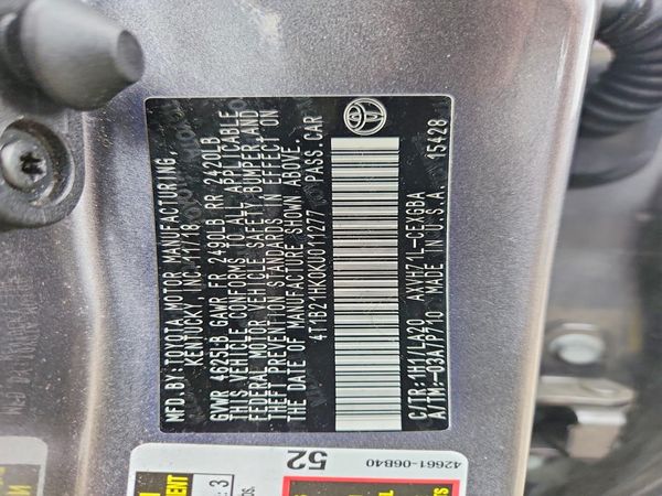 2019 TOYOTA CAMRY SOLA SE/XLE Hybrid — VINS