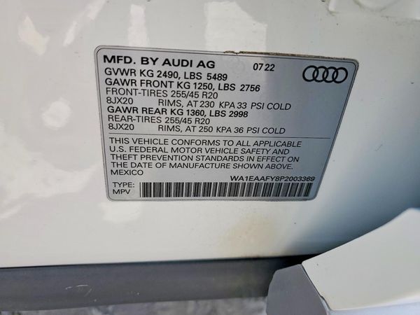 2023 AUDI Q5 — VINS