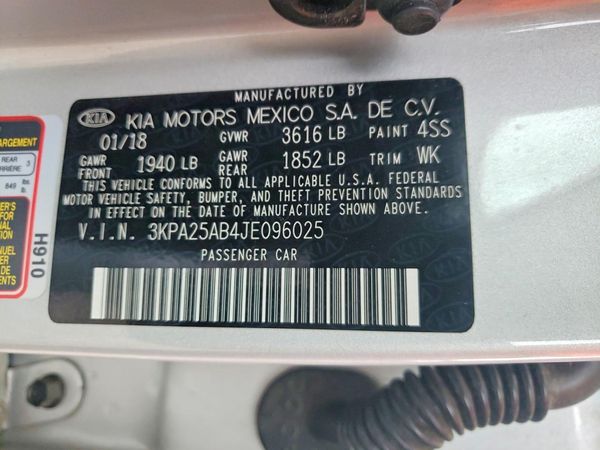 2018 KIA RIO 5-DOOR LX, S
