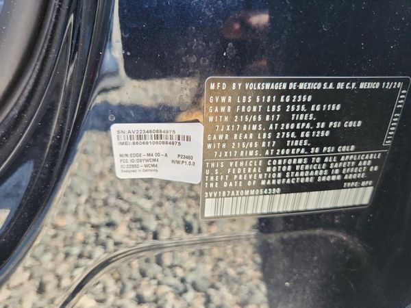 2021 VOLKSWAGEN TIGUAN S — VINS